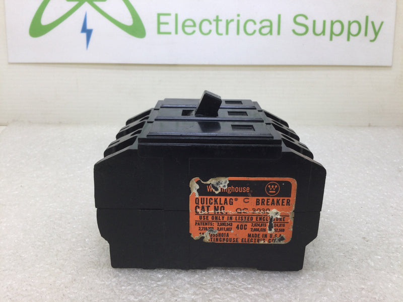 Westinghouse QC3030 3 Pole 30 Amp 240v Circuit Breaker