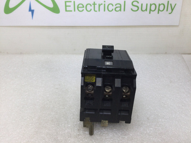 Square D QOB350 50 Amp 240 Volt 3 Pole Bolt On Circuit Breaker