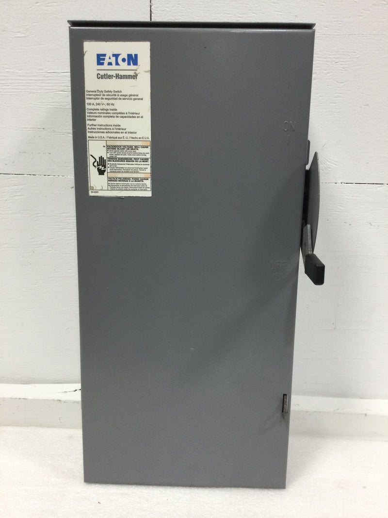 Eaton/Cutler-Hammer DG323NRB 100 Amp 240 Volt Fusible Nema3r Disconnect Safety Switch