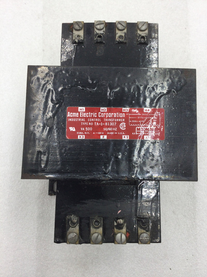 Acme Electric TA-1-81307 500 VA Industrial Control Transformer 208/277/380 VAC Primary 115 VAC Secondary