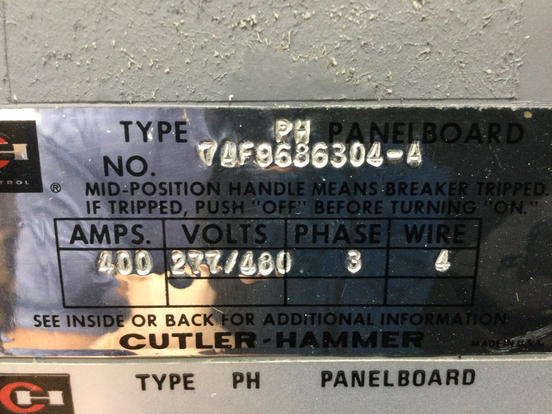 Eaton Cutler Hammer Type PB Panelboard Cover with Deadfront 54 1/4" x 21 1/4" No. 7AF9686304-A Cat