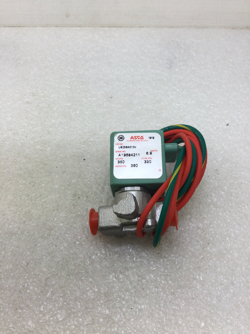 ASCO U8256A013V Subminature Solenoid Valve 12 VDC 360 PSI NC 2 Way/2 Position for Gas/Water/Light Oil