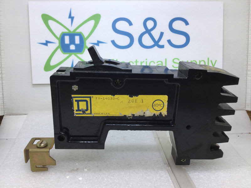 Square D FY14030A ,B, C 30 Amp 1 Pole 277v Type FY A Phase I Line Circuit Breaker