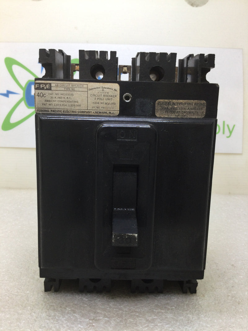 FPE NE233030 3 Pole 30 Amp 240Volt Circuit Breaker