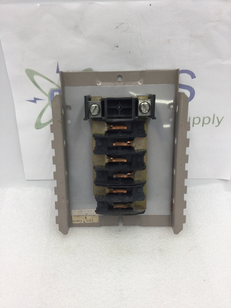 Eaton/Cutler Hammer 6 Space/12 Circuit 120/240 VAC 100 Amp MLO Guts Only 6" x 8"