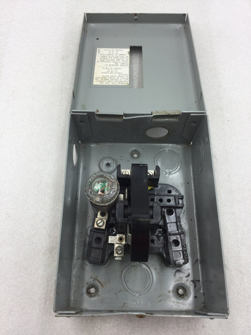 Eaton GP111N Single Throw Fusible General Duty Safety Switch 30 Amp 120 VAC Single Pole 5" X 7"