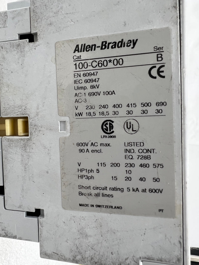 Allen-Bradley 100-C60*00 /100-C60D01 Contactor 100 Amp 690VDC IEC 60947