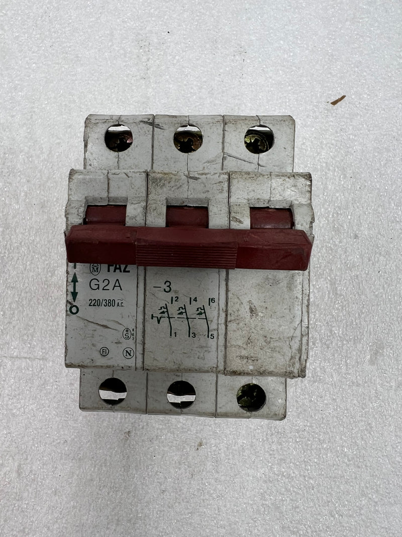 Eaton FAZ G2A 2 Amp 3 Pole 220/380VAC Circuit Breaker