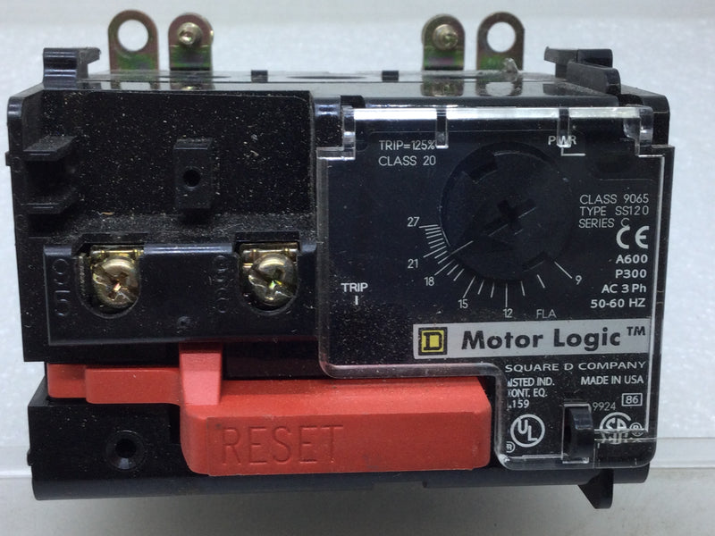 Square D Class 9065 Type SS120 Overload Relay Series C 27 Amp 600V