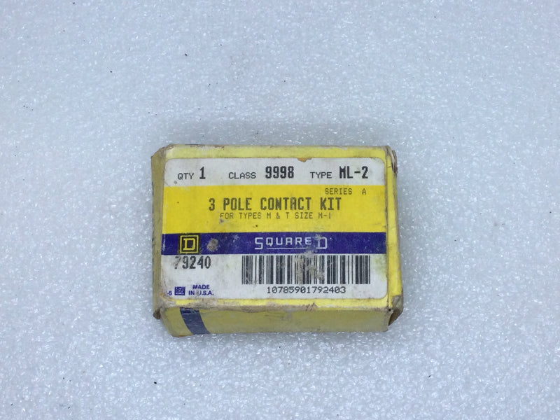 Square D 79240 3-Pole Contact Kit Class 9998 Type ML-2 Series 2