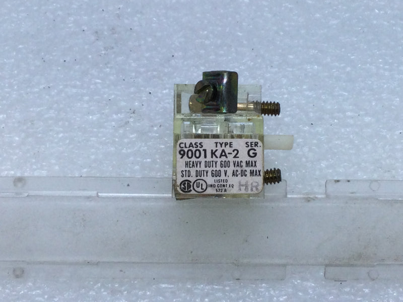 Square D 88001 Contact Block Type KA-2 Class 9001 Heavy Duty 600V Max.