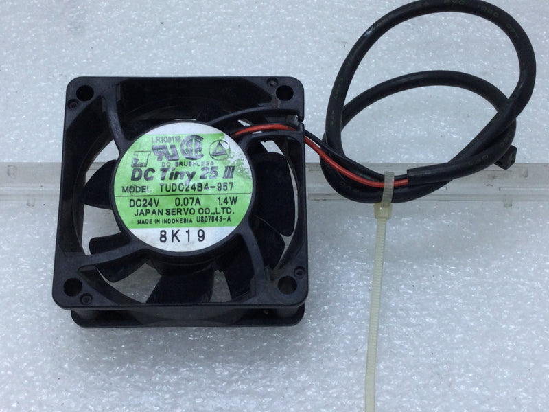 DC Tiny 25III TUDC24B4-957 Brushless Axial Fan DC24V 0.07 Amp 1,4Watt 8K 8K19