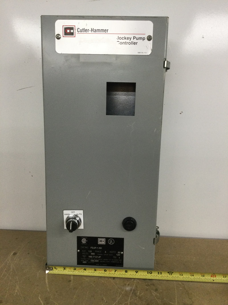 Cutler Hammer FDJP-1.5D Jockey Pump Controller Can Only with Auto/Hand Switch and Reset Button 10" x 23"