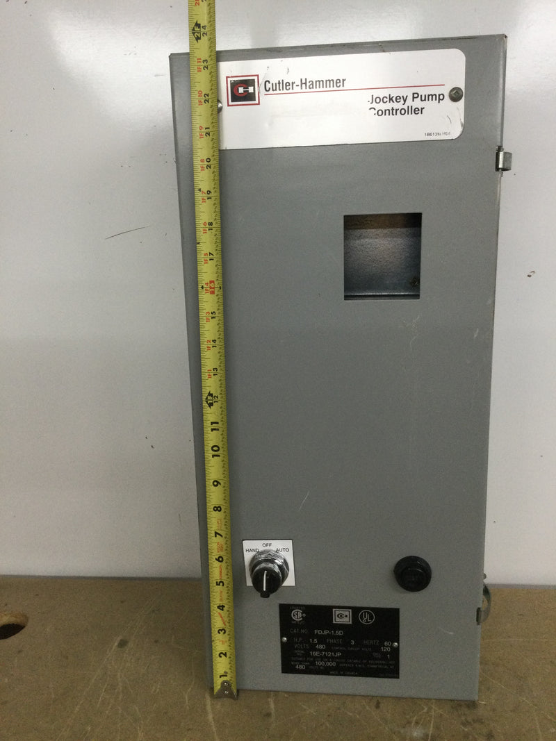 Cutler Hammer FDJP-1.5D Jockey Pump Controller Can Only with Auto/Hand Switch and Reset Button 10" x 23"