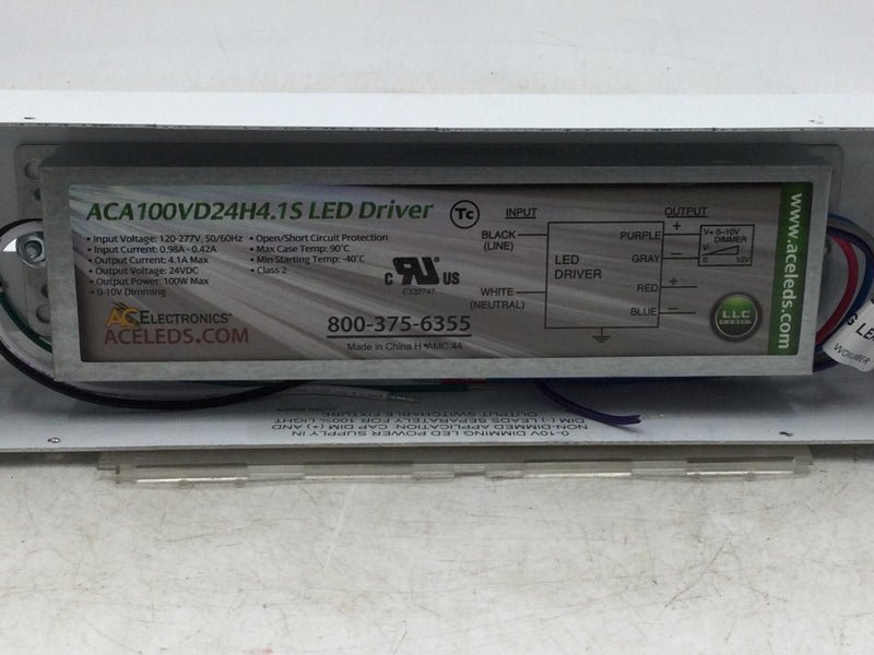 AC Electronics ACA100VD24H4.1S 100W Max. LED Driver 120/277V 0-10V Dimming Power Supply