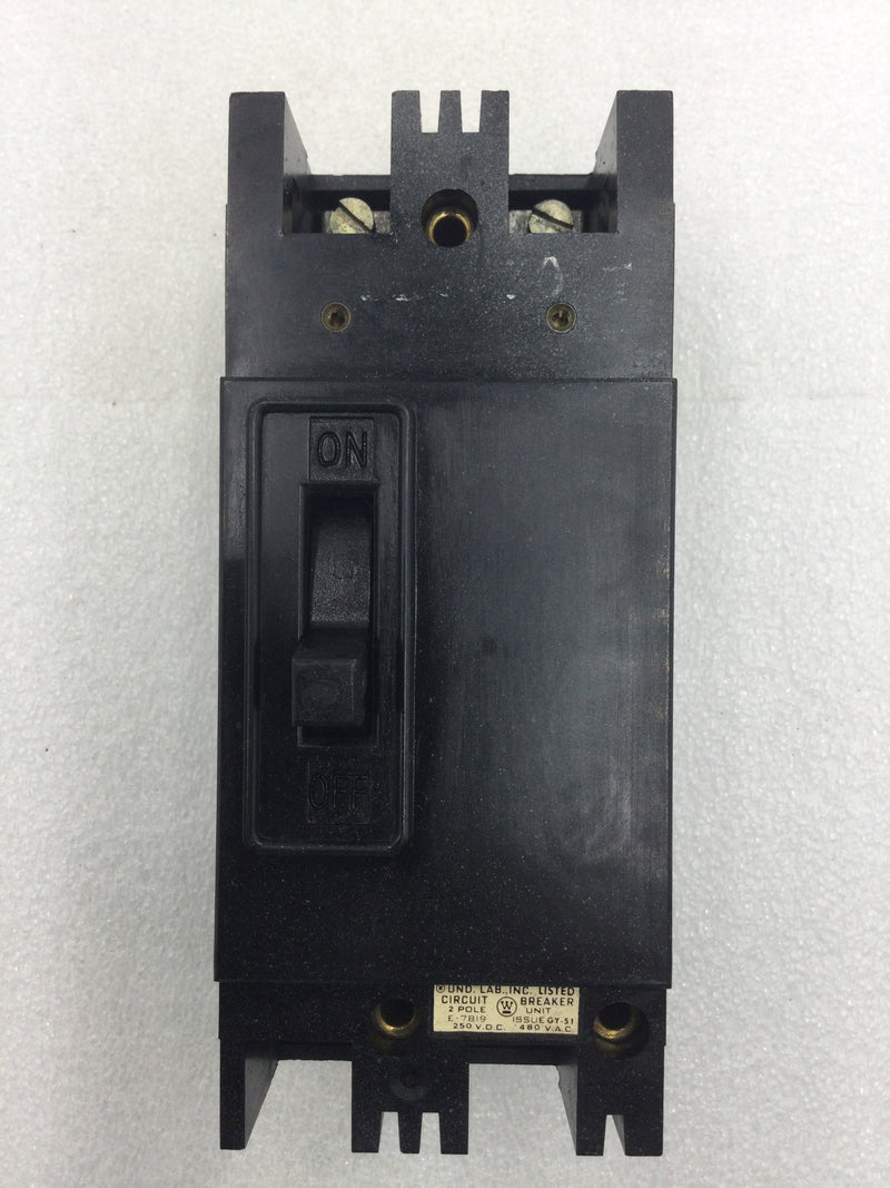 Westinghouse EH2070 70 Amp 2 Pole 240 VAC EH Style Circuit Breaker