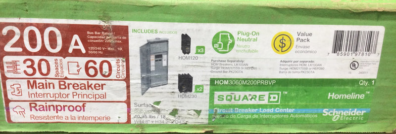 Square D HOM3060M200PRBVP 200 Amp, 30 Space/60 Circuit Main Breaker Value Pack