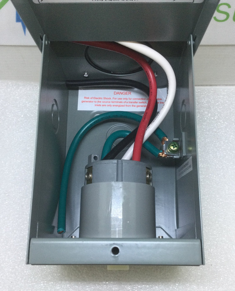 Connecticut Electric P150 50 Amp 120/240V Single Phase 3 Pole 4 Wire Generator Power Inlet Box w/Cover