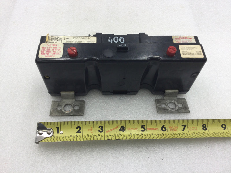 Westinghouse 2603D46G10 2 Pole 400 Amp Trip Unit for HLB and LB Circuit Breakers