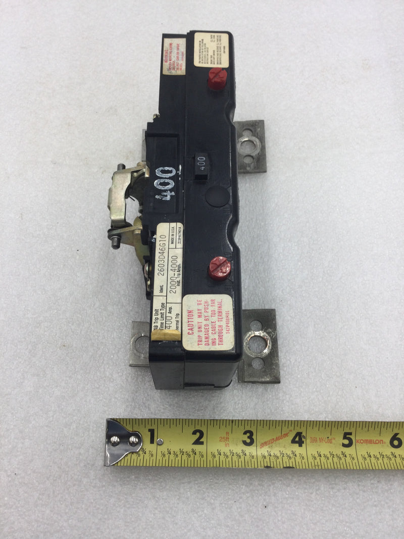 Westinghouse 2603D46G10 2 Pole 400 Amp Trip Unit for HLB and LB Circuit Breakers