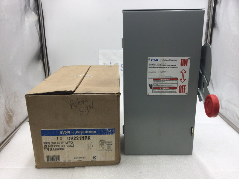 Eaton DH221NRK 30 Amp 2 Pole 240V Fusible Nema 3R Safety Switch