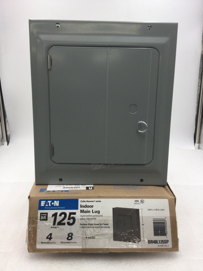 Eaton Cutler Hammer BR48L125SP 125 Amp 4 Space 8 circuit Indoor Main Lug