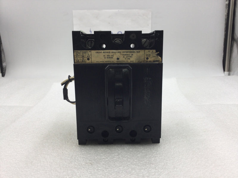 ITE EF3-A010 10 Amp 3 Pole 600 VAC Molded Case Circuit Breaker with Adjustable Trip and Shunt Trip