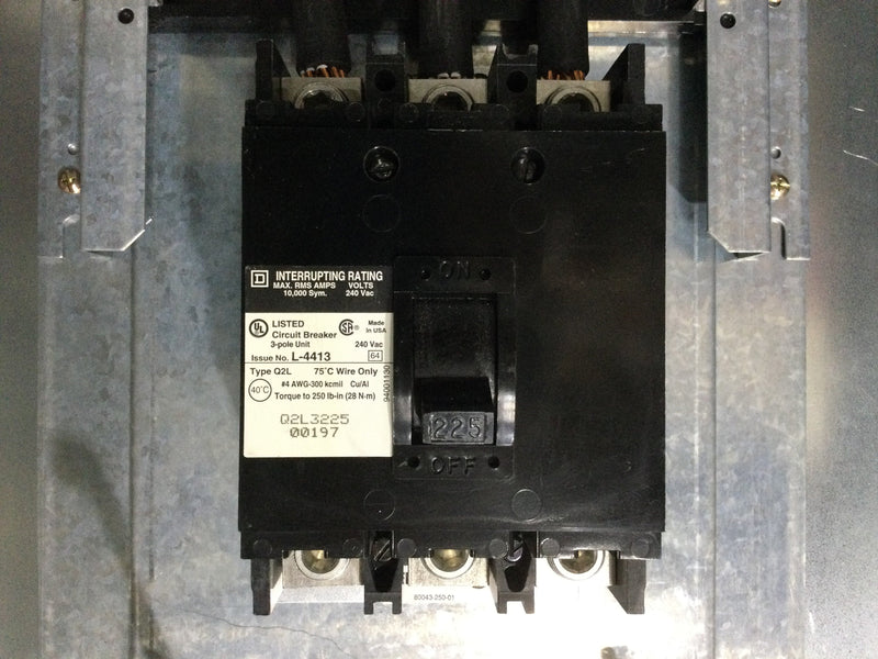 Square D NQOD442L225 225 Amp 3 Phase 4 Wire Series E2 MH50F Panelboard 50"x 20" w/Q2L3225 Circuit Breaker