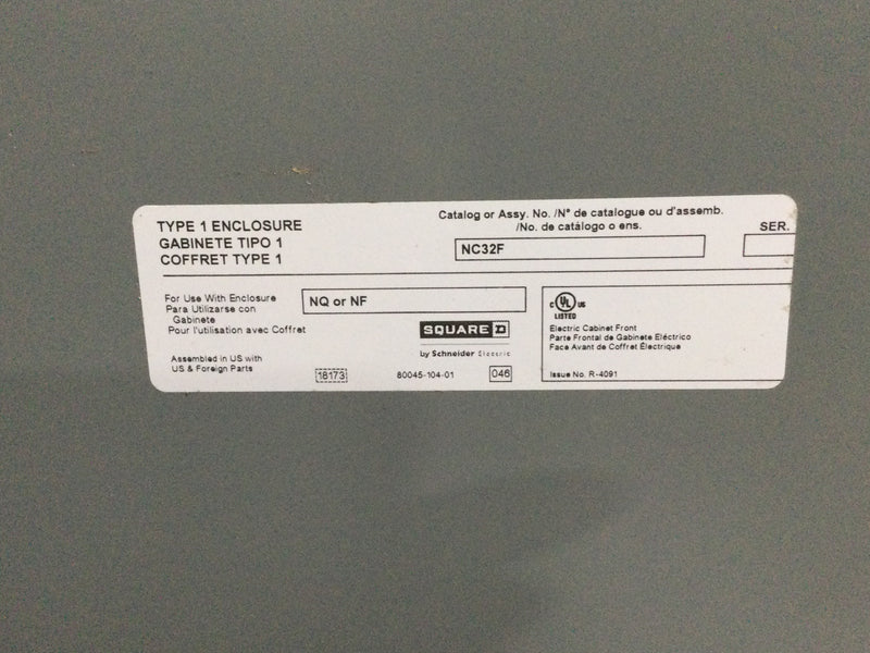 Square D 12407193690020001 225 Amp 208Y/120V 3 Phase 4 Wire Panelboard