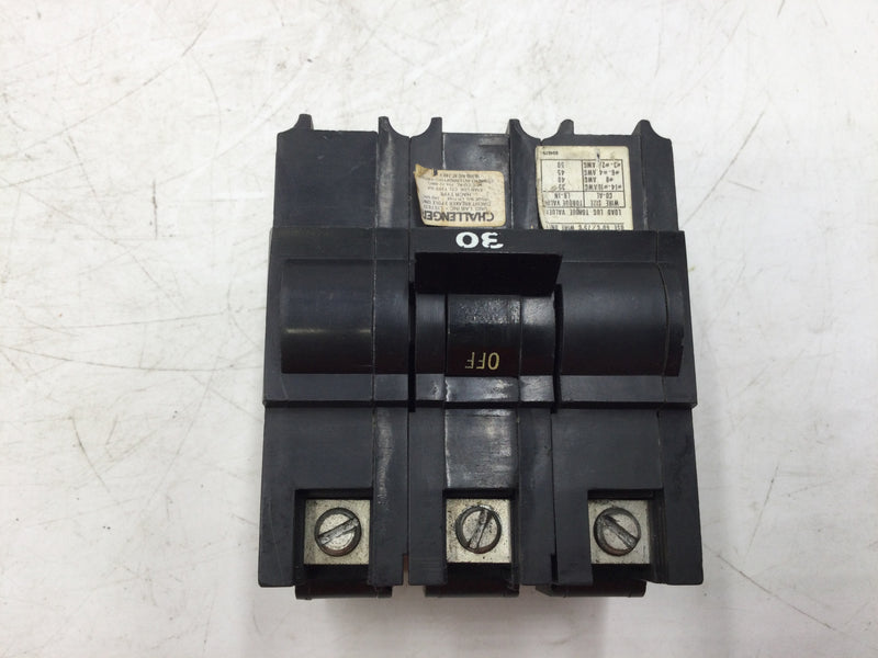 FPE Federal Pacific, Challenger, Delta NA330 30 Amp 3 Pole 240 Volt Circuit Breaker. Delta NA330 2 Pole, 120/240v Circuit Breaker