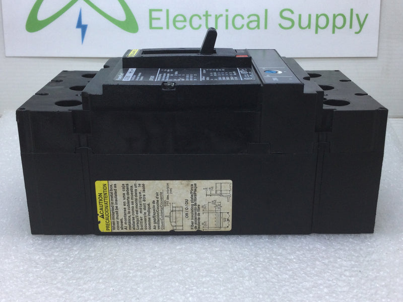 Square D JDP36200 3 Pole 200 Amp 600v PowerPact JD250 Circuit Breaker