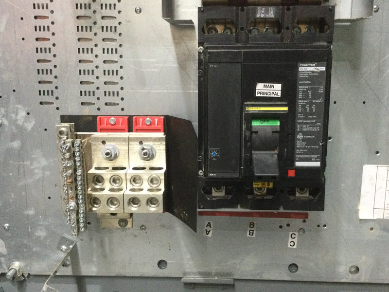 Square D Nema 3r 800 Amp 600V 3 Phase 4 Wire Series E1 I Line Panelboard