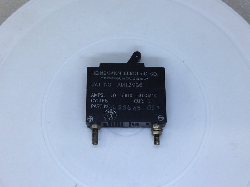 Heinemann Electric LS8645-53 10 Amp Circuit Breaker Cat.No. AM12MG6