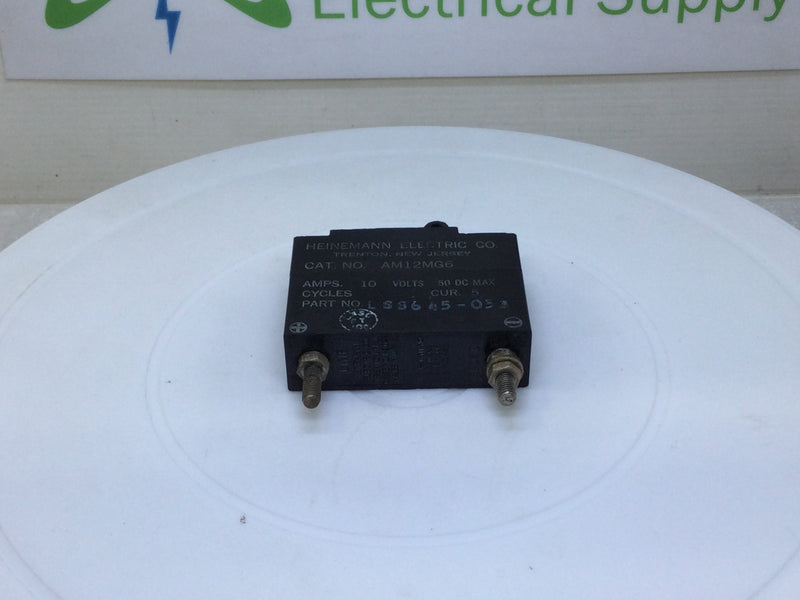 Heinemann Electric LS8645-53 10 Amp Circuit Breaker Cat.No. AM12MG6
