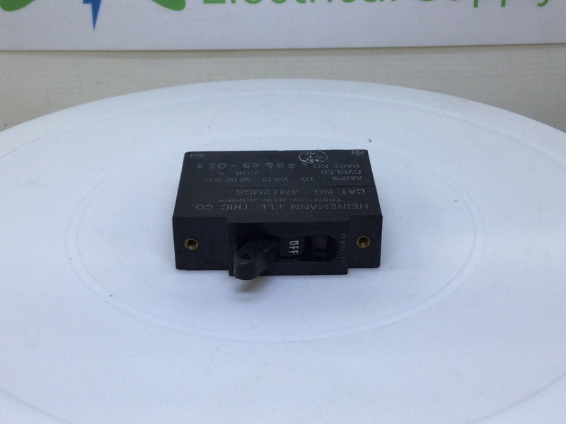 Heinemann Electric LS8645-53 10 Amp Circuit Breaker Cat.No. AM12MG6