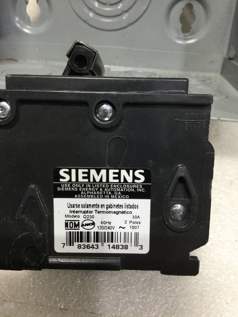 Siemens Indoor Load Center E0204ML1125SCU 125Amps Max 120/240V with 30 amp breaker