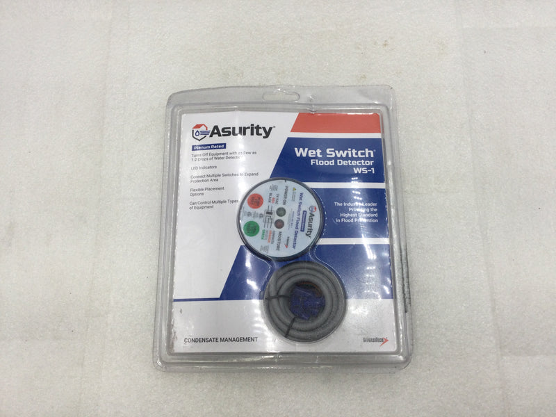 DiversiTech Asurity WS-1 Wet Switch Flood Detector 24 VAC 1.5 Watts with LED Indicators and Contacts Rated at 5 Amps