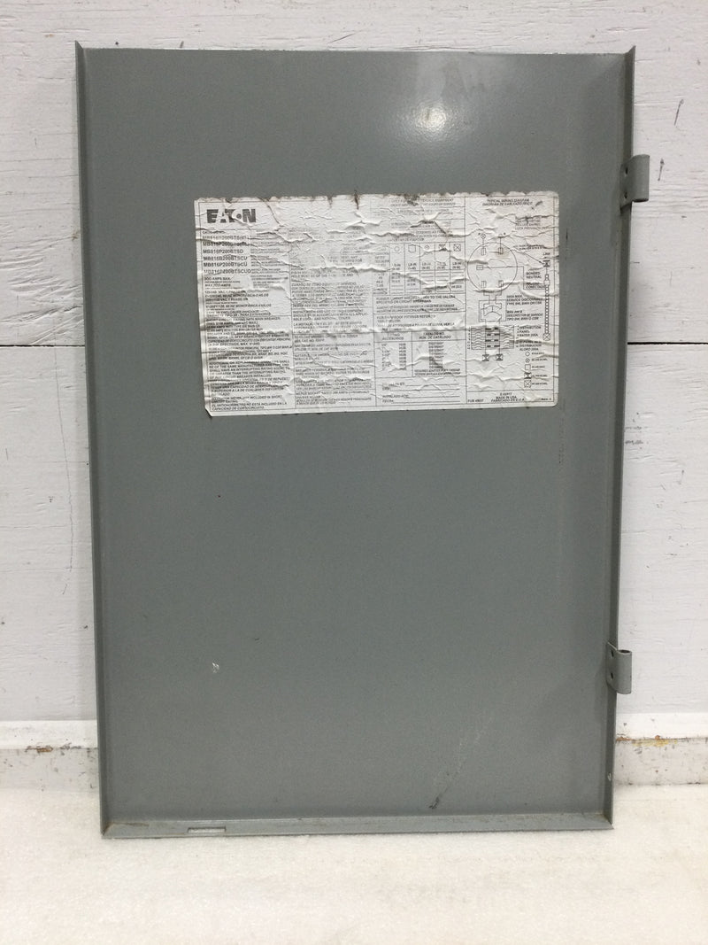 Eaton MB816B200BTS Nema 3R Hinged Bottom Cover Only 120/240 Vac 200 Amp 21" x 14 1/4"