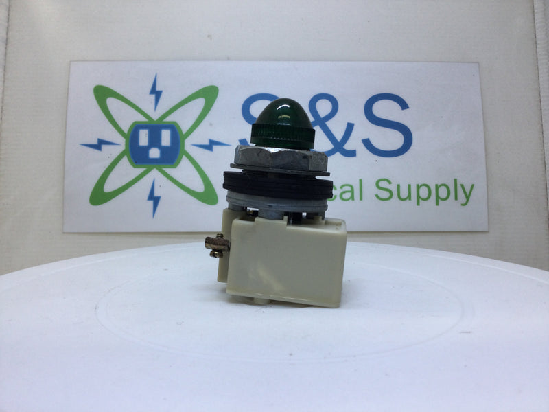 Square-D Class 9001 Type KM-38 Series G Pilot Light Module - Green Light