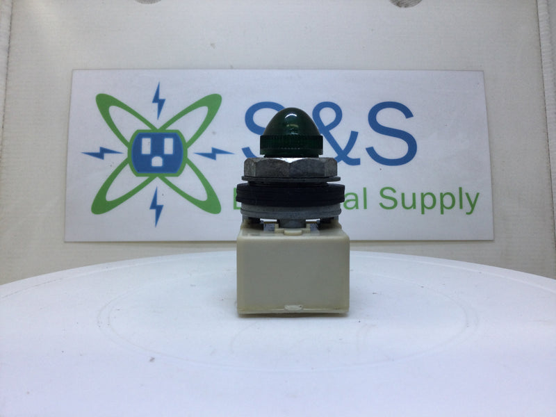 Square-D Class 9001 Type KM-38 Series G Pilot Light Module - Green Light