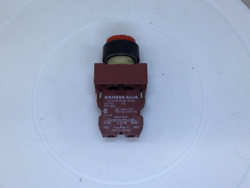 Siemens P30-CB01 Red Push Button