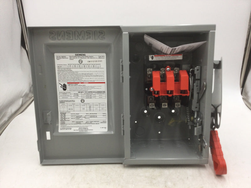 Siemens HNF361(G) 30 Amp 600V Nema 1 Non Fused Safety Switch