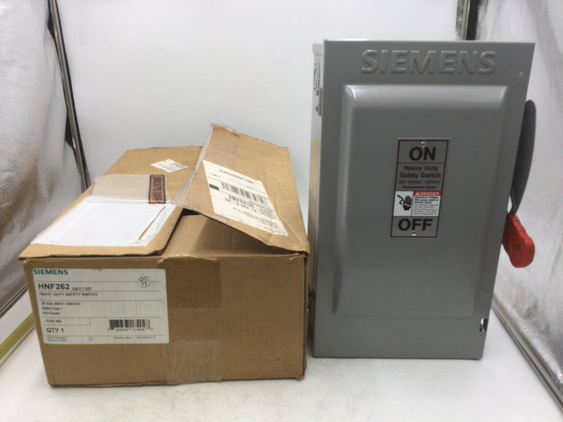 Siemens HNF361 Heavy Duty Safety Switch 30 Amp 600 VAC Nema Type 1 8" x 12"