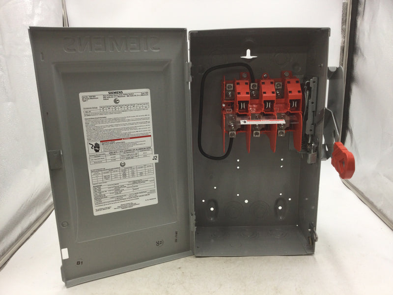 Siemens HNF361 Heavy Duty Safety Switch 30 Amp 600 VAC Nema Type 1 8" x 12"