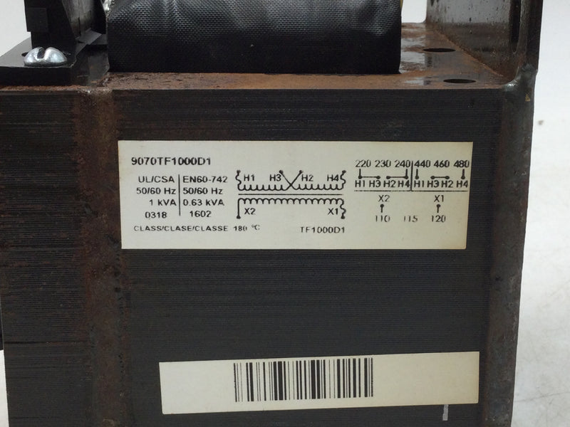 Square D 9070TF1000D1 Industrial Control Transformer 240/480V Unit