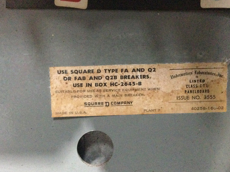 Square D NHIB-11953-6U 400 Amp 277/480V 3 Phase 4 Wire NH1B Panelboard 45" x 26"