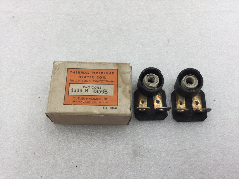 Pack of 2 Cutler-Hammer 9586H 1359B Thermal Overload Heater Coil for 9586 "X" Starter