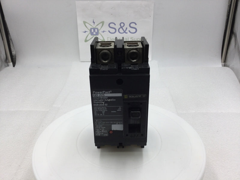 Square D PowerPact QDL22225 2 Pole 225 Amp Circuit Breaker QD 225