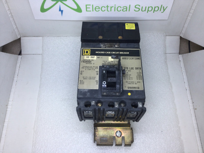 Square D FA34060 60 Amp 480 Vac 3 Pole I-Line Circuit Breaker