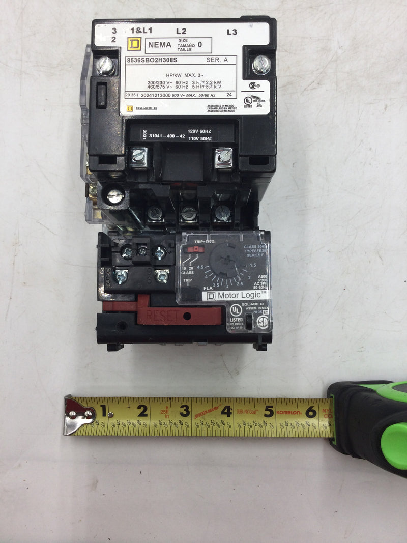 Square D 8536SBO2H308S Nema Size 0 3 Pole Contactor